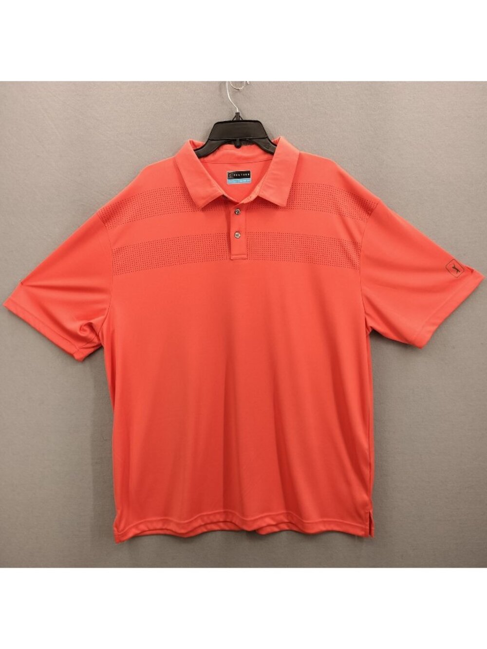 PGA TourPolo Shirt Mens XXL Coral Orange Breathable Moisture Wicking Golf Top